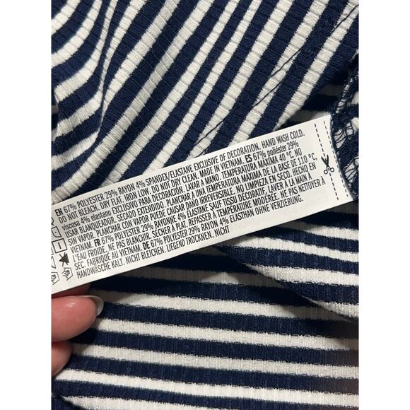 Forever 21 navy and white coastal striped mini dress size small NWT - Picture 8 of 8